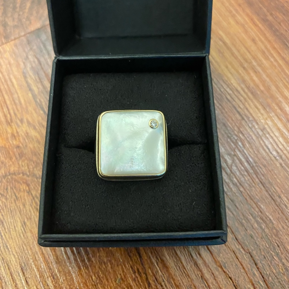 COPY - Jamie Joseph Ring - Mother of Pearl with Diamond